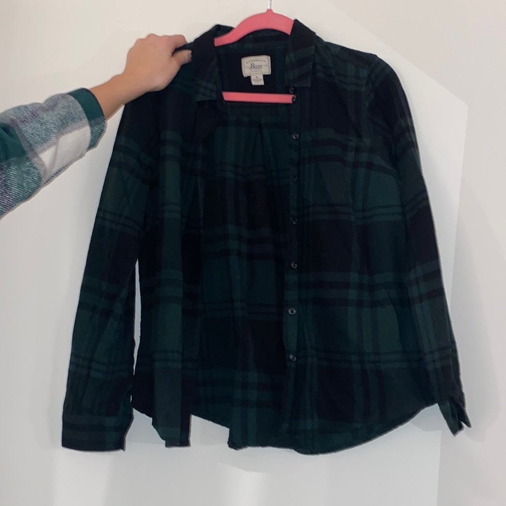 Bass and co green and black flannel